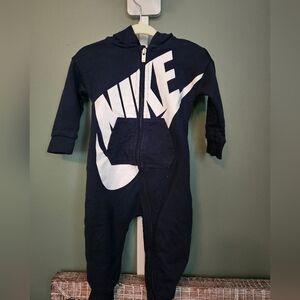 Nike Blue and White Hooded Romper